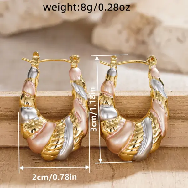 Wholesale Three-dimensional Geometric Earrings For Women In Copper With KC Golden Plated Water Plating And 0.03µm Thickness