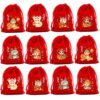 Wholesale Year of the Snake Red Gift Bag Candy Bundle Storage Bag Year Gift Drawstring Packaging Bag