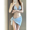 Wholesale Swimsuit Female Mermaid Diamond Chain Pure Lust Style Strap Triangle Bikini Three-Point Ins Sexy Vacation Swimsuit
