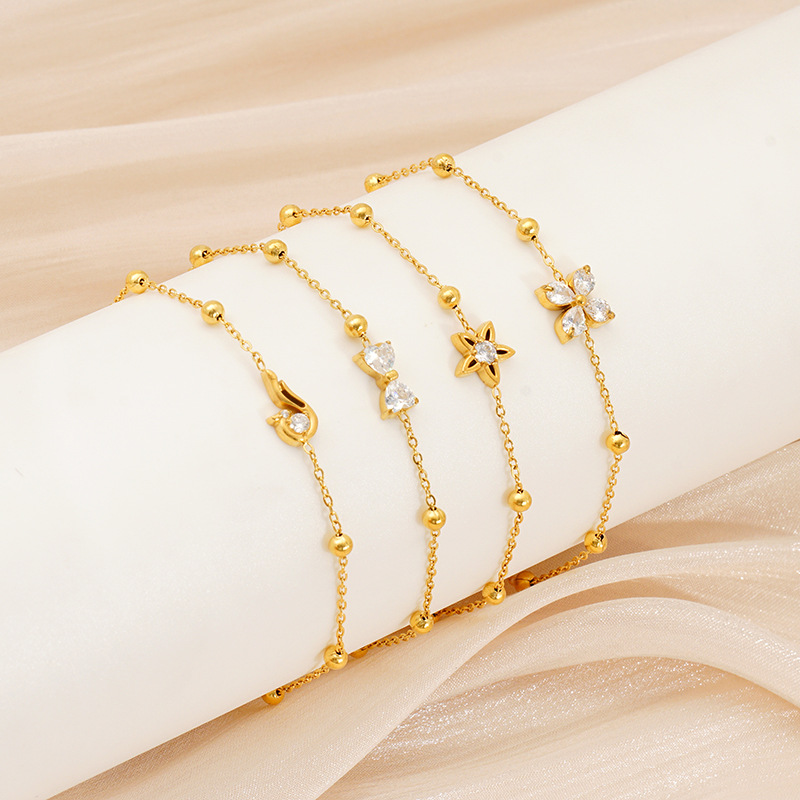 Wholesale New fashion commuter titanium steel bracelet ladies cross-border Europe and the United States light luxury non-fading high sense zircon jewe
