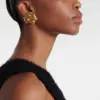 Wholesale Copper Irregular PVD Coated 18K Real Gold Plated Retro British Style Ear Studs