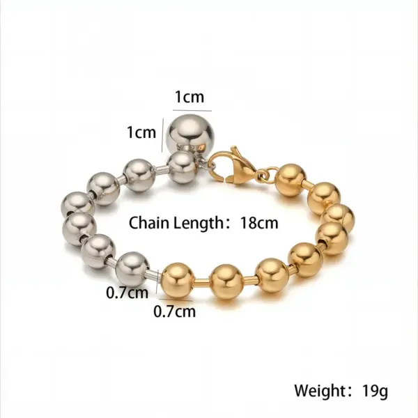 Wholesale Hip-Hop Retro Simple Style Geometric 304 Stainless Steel Beaded Chain Bracelets In Bulk