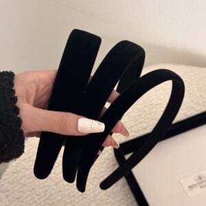 oly-e942b3c965754c9ad6aeb45d708ba5e3 Wholesale South Korea Korean style black velvet headband wide edge hair band pressure hairpin advanced French retro headband White and small face