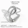 Wholesale Summer Ladies Geometric Lines Stainless Steel Ring Adjustable Size Vacuum Plated 18K Gold Elegant French Style Jewelry Accessory