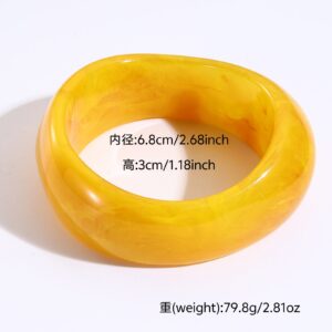 51# bracelet - yellow - irregular ring - wide band