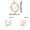 Wholesale 1 Piece Copper Artificial Pearls Shell 18K Gold Plated Virgin Mary Oval Heart Shape Polished Pendant