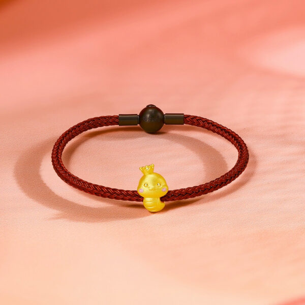 Wholesale Shajin Gold Shop's Same Princess Snake Transfer Beads, Zodiac Year, Snake Through-Hole Hand-Strung Bead Bracelet, Sand Gold Accessories