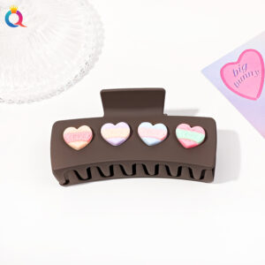 Valentine's Day hairpin-square heart deep coffee / Qiyue factory direct sales