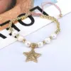 Wholesale Vintage Style Star Copper Plating Inlay Zircon Bracelets