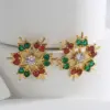 Wholesale 1 Pair Christmas Elegant Streetwear Snowflake Plating Inlay Copper Zircon Ear Studs