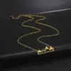 Wholesale Jewelry Simple Style Mountain 304 Stainless Steel Gold Plated Hollow Out Stainless Steel Necklaces