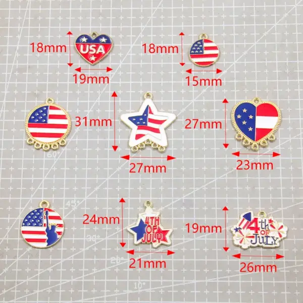 Wholesale Pentagram Pendant Jewelry Accessory In Alloy Featuring Enamel Craft, Perfect For Independence Day And Commute Style