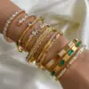 Wholesale 304 Stainless Steel Geometric PVD Coated 18K Real Gold Plated Real Gold Plated Elegant Waterproof Non Tarnish Plating Bangle