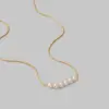Wholesale Women'S 304 Stainless Steel PVD Coated 18K Gold Plated Inlaid Ball Artificial Pearls Pendant Necklace Imitation Pearl Jewelry