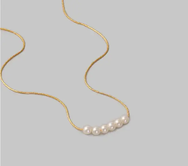 Wholesale Women'S 304 Stainless Steel PVD Coated 18K Gold Plated Inlaid Ball Artificial Pearls Pendant Necklace Imitation Pearl Jewelry