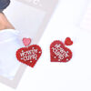 Wholesale  Valentine's Day earrings red pink purple lovely earrings Cupid letter earrings