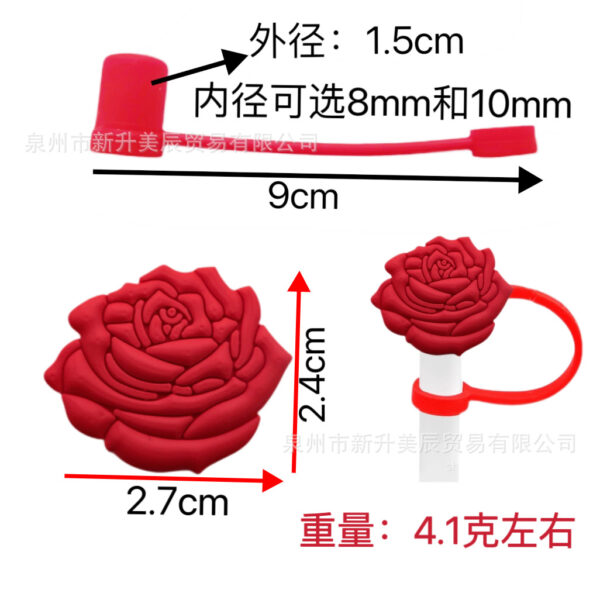 Wholesale Valentine's Day Straw Cover Straw Cap Silicone Dust Plug Party Creative Personalized Straw Decoration