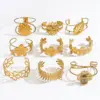 Wholesale 304 Stainless Steel Solid Color PVD Coated Natural Stone Titanium Steel 18K Gold Real Gold Plated Cute Modern Style Shiny Waterproof Non Tarnish Surgical Steel Bangle