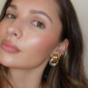 Wholesale 18K Gold and Silver Double Color Earrings Stereo Double Ring Simple 3-layer Coil Wound Earrings Earrings