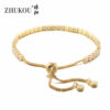 oly-ea339a99fddc1a7fa600f3f81416f66f Wholesale Adjustable pull bracelet zircon bracelet thick chain wholesale sale gold plated colorfast high quality 3 mmVL5