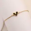 Wholesale Romantic Simple Style Heart Shape Copper Plating Inlay 18k Gold Plated Bracelets