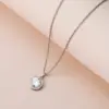 Wholesale Round Pendant Necklace With Moissanite Inlay In Copper, Electroplated Finish, Unisex Design With Cable Chain