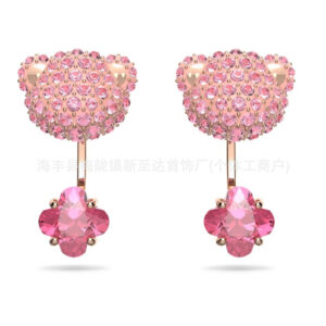 Pink bear earrings