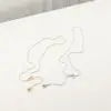 Wholesale Vacuum Electroplating (In Furnace) Plated 18K Real Gold Water Drop 304 Stainless Steel INS Style Elegant Nordic Style Sweater Chain Pendant Adjustable Necklace