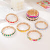 Wholesale Love Alloy Diamond Bracelet Colorful Heart-Shaped Bracelet Women's Elastic Bracelet