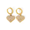 Wholesale High-end 304 Stainless Steel Heart-shaped Earrings Gentle Temperament Furnace Vacuum Electroplating 18K Real Gold Fashion Elegant Women's Earrings