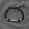 Wholesale Vintage Lulu Men's Bracelet Handmade Woven Beads Black Rope Simple British Style Geometric Copper Bracelet