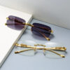 Wholesale cheetah decorative frameless square sunglasses color men and women retro leopard head metal sunglasses eyes