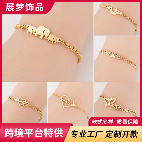 oly-ea7a3ebadc643d02970f3824ec99472a Wholesale Couple Bracelets for Women, High-End Titanium Steel Bracelets, Niche Design Couple Jewelry, Stainless Steel Animal Letter Jewelry