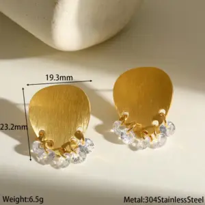 Gold White Diamond Earrings