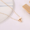 Wholesale Fashion Heart 26 English Letter Pendant Necklace Creative Versatile Peach Heart-Shaped Short Clavicle Chain