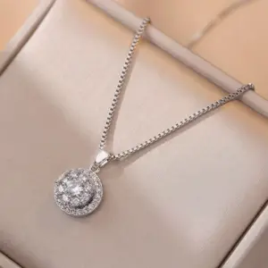 X0029 Steel Good Luck Comes Necklace White K