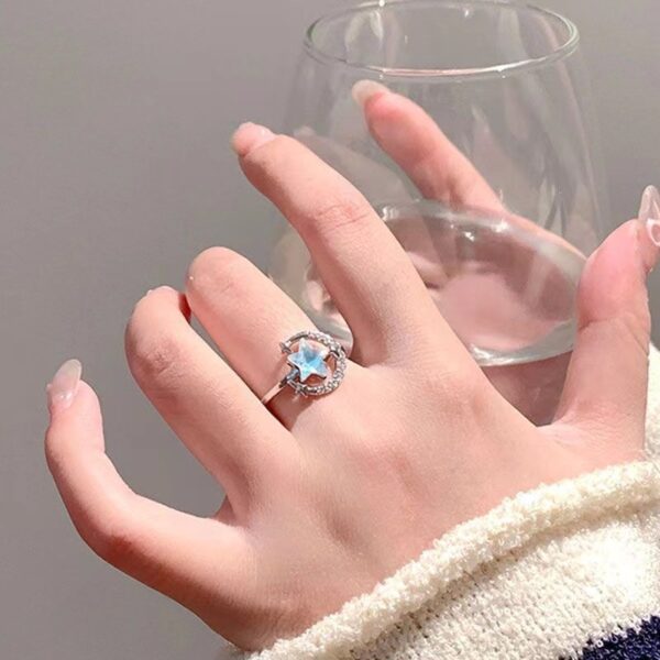 oly-eaa83cdf492a0f809a207eee3583bfca Wholesale Galaxy Accompaniment ~ Star Zircon Ring Light Luxury High-Quality Temperament Ring Fashion Personality Easiest for Match