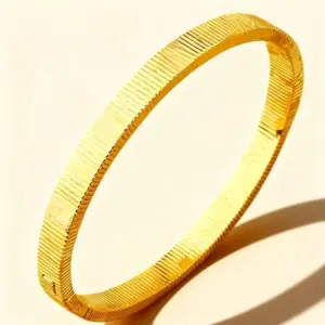 47-C-5 Gold Striped Studded Bracelet