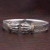Wholesale Selling Power Holding Silver Bracelet Men's Personality Retro Solid Open Fist Power Fist Bracelet