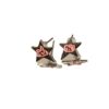Wholesale Pink silver star rabbit ear clip women's unique earrings niche design high-grade earrings