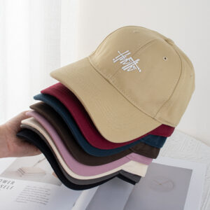 Wholesale Solid Color Offset Printing Art Letter Baseball Cap Women's Korean-style All-match Wide-brimmed Face Small Soft Top Big Head Hat for Men