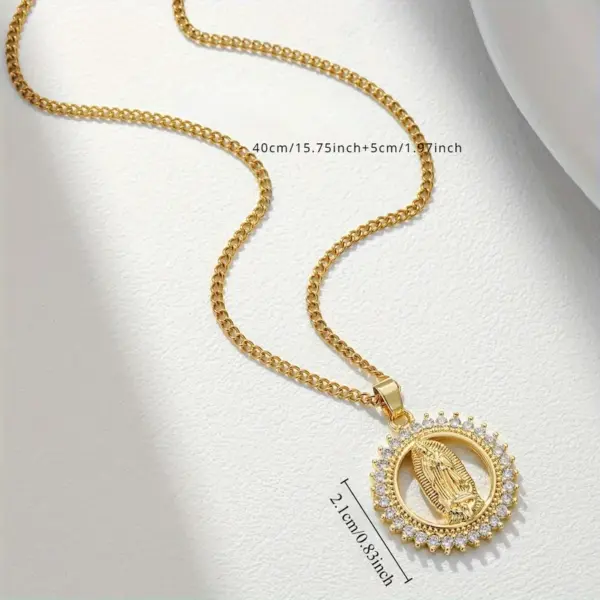 Wholesale 316 Stainless Steel Copper Round Electroplated Real Gold Plated Casual Elegant Waterproof Non Tarnish Cuban Link Chain Curb Chain Pendant Necklace