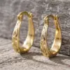 Wholesale Three-dimensional Geometric Earrings For Women In Copper With KC Golden Water Plating And 0.03µm Thickness