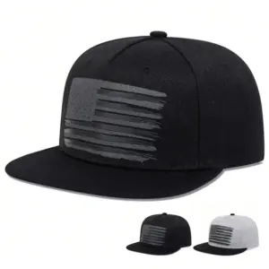 Wholesale American Flag Outdoor Hip-Hop Women Flat Brim Hat In Polyester With Printing, Adult Cap