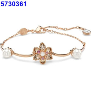 Small flower diamond and pearl bracelet