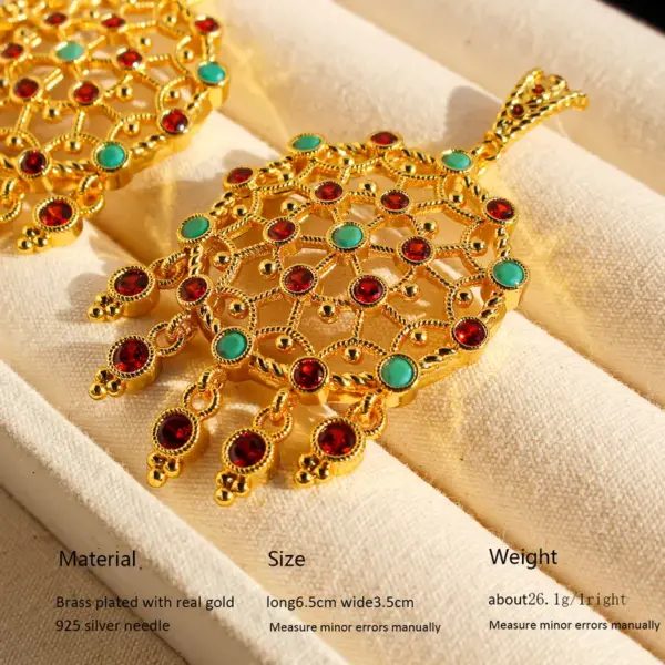 Wholesale Inlaid Zircon Fashionable Earrings Hollow Tassel Earrings Exotic Style Women's 696 Hypoallergenic Brass