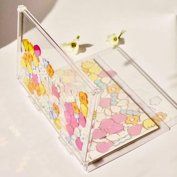 Wholesale Transparent visual notebook diy hand ledger creative stationery a5 notebook 6 hole acrylic quicksand loose-leaf book