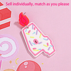 Single-sided birthday number earrings-4