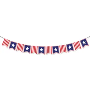 Independence Day Vertical Stripes Five-Pointed Star Swallowtail Flag