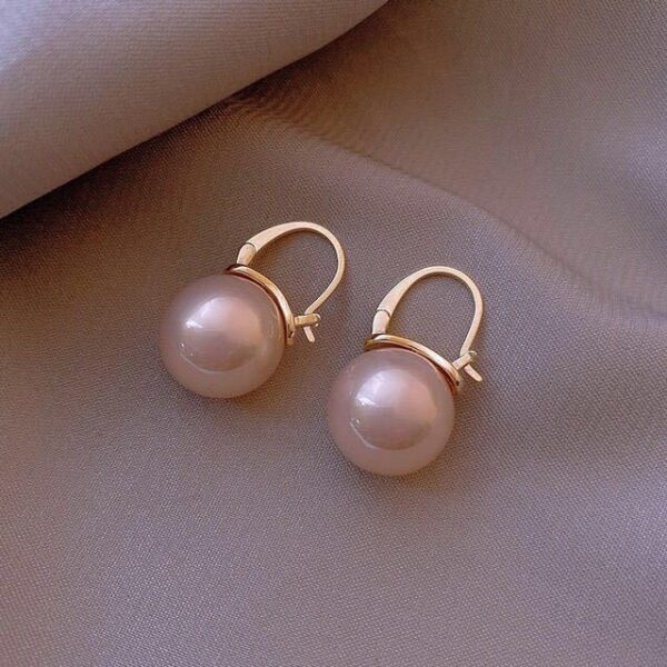 Wholesale Simple Style Round Alloy Inlay Pearl Women's Earrings